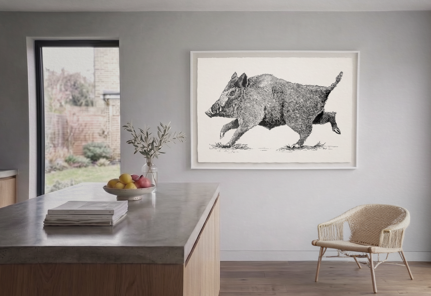 Wild Boar Linocut