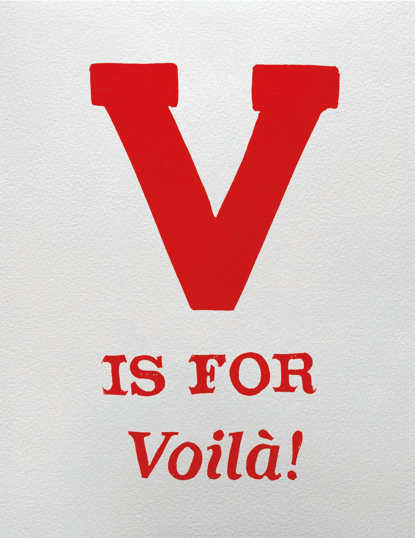V is for Voilà!