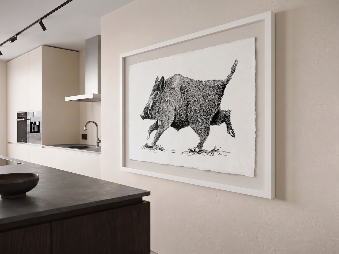 Wild Boar Linocut
