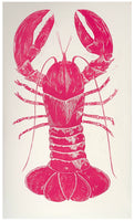 Pink Lobster Linocut