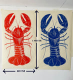 Blue Lobster Linocut