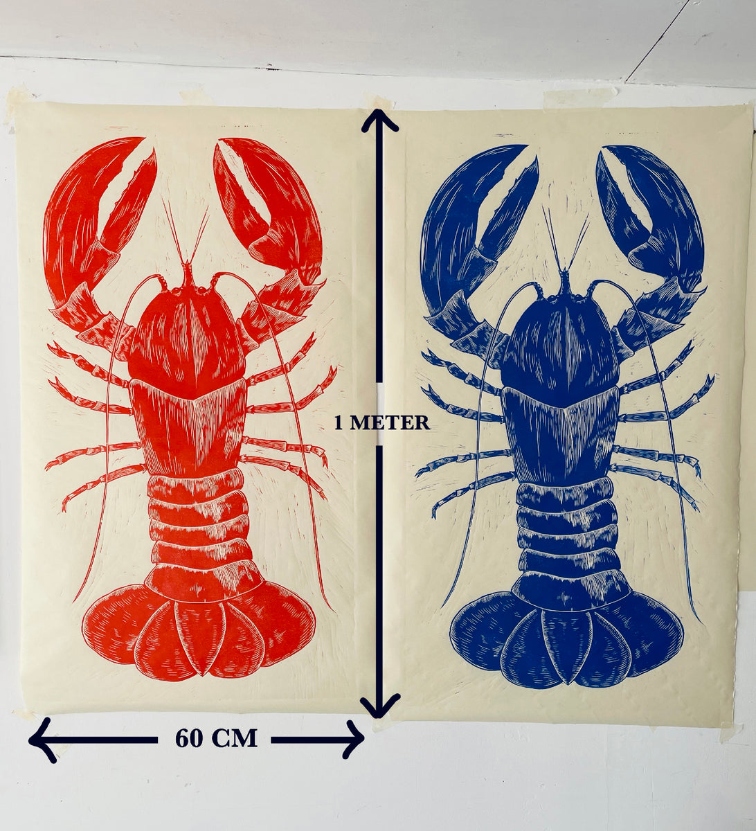 Turquoise Lobster Linocut – James Nunn Art